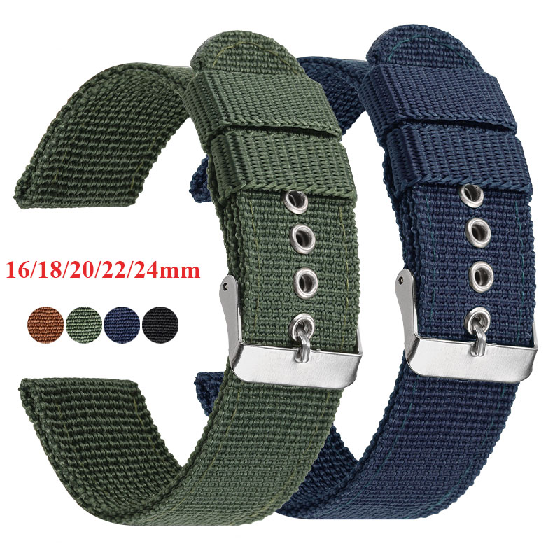 Nato Strap Nylon - النايلون حزام ساعة اليد البني الأخضر