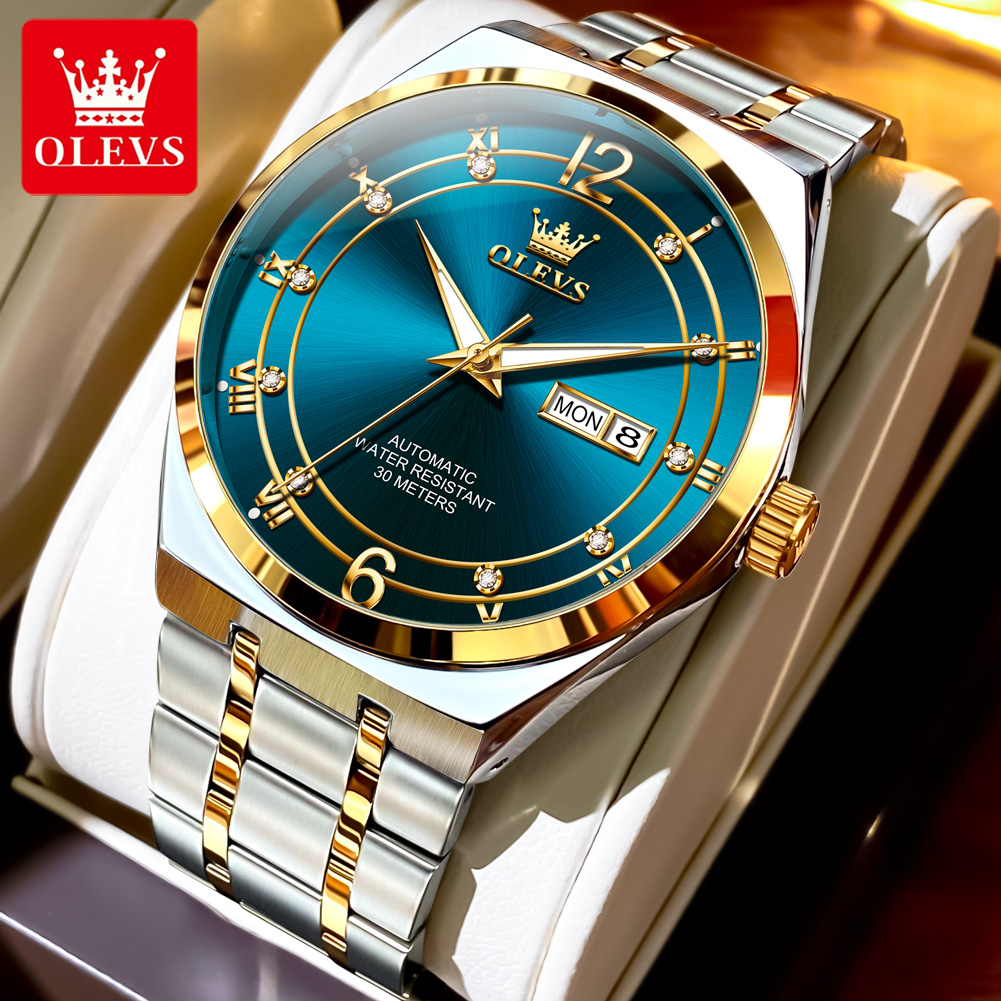 Rolex Watch Datejust - ساعة OLEVS للرجال، ساعة ميكانيكية مقاومة