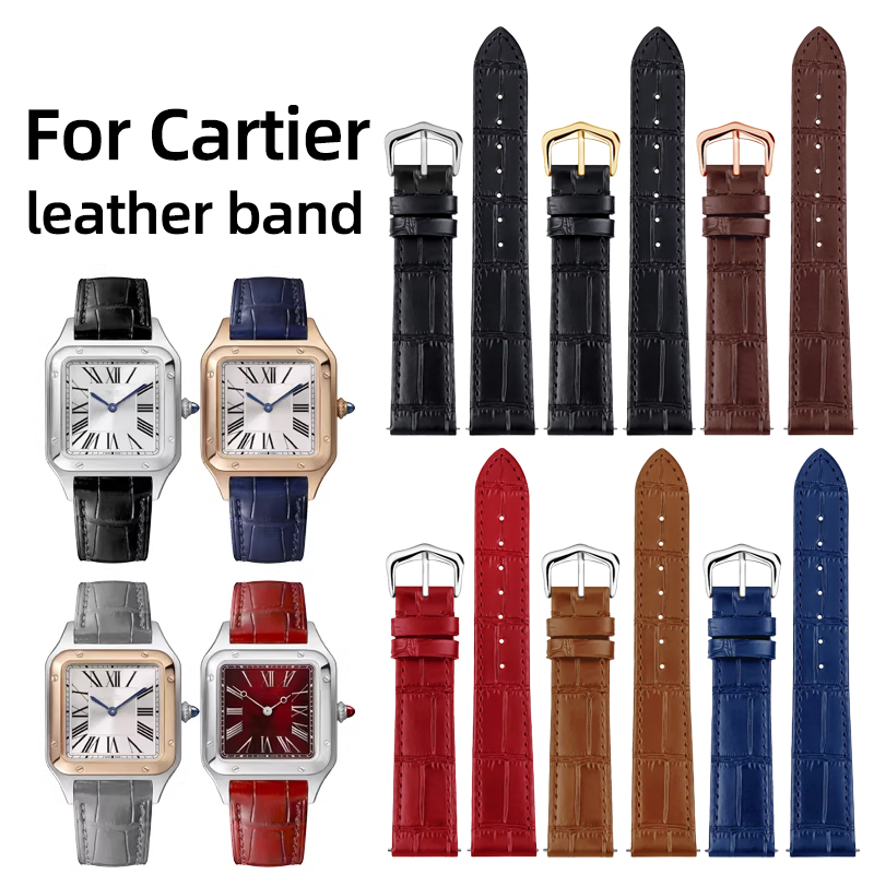 Cartier Watch Tank - حزام ساعة من الجلد الطبيعي مقاس