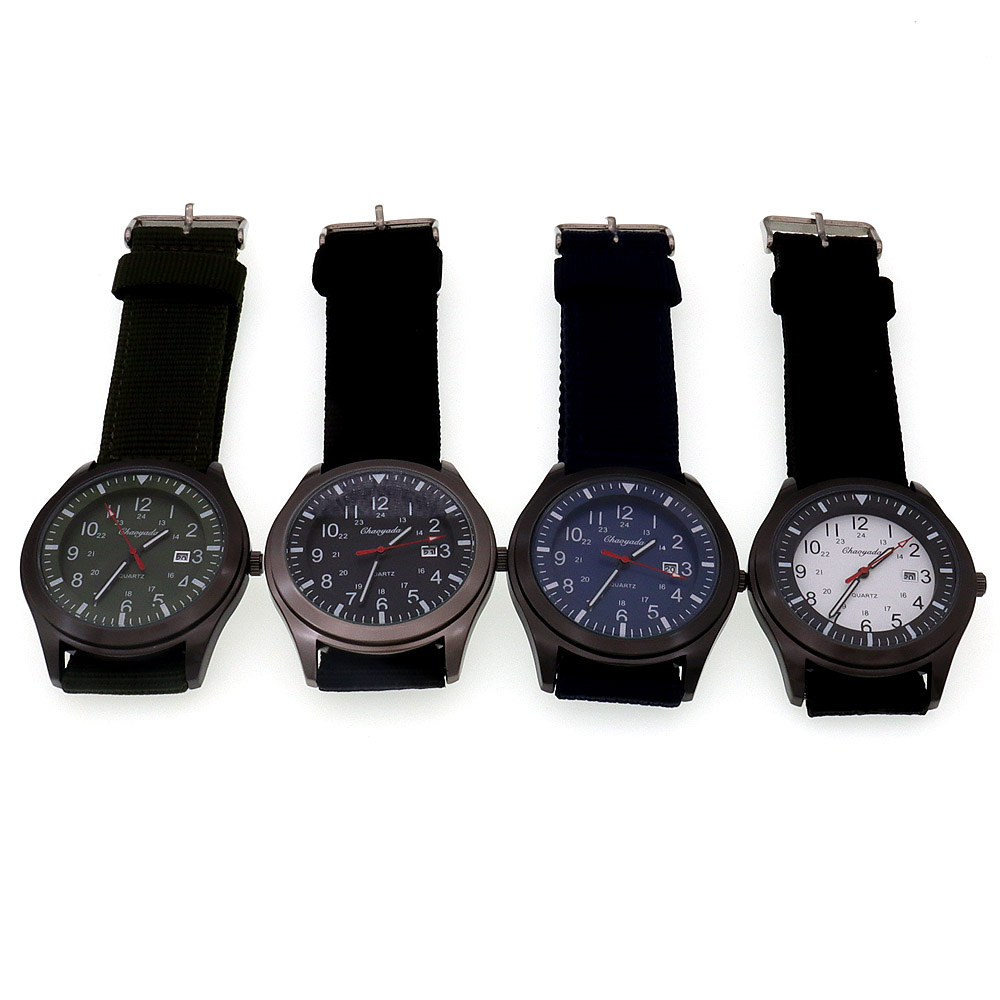 Canvas Strap Watch - ساعة يد رجالية فاخرة بحركة كوارتز،