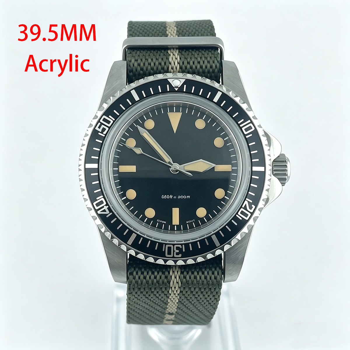 Tropic Strap Vintage - ساعة غوص ريترو 39.5 مم بدون