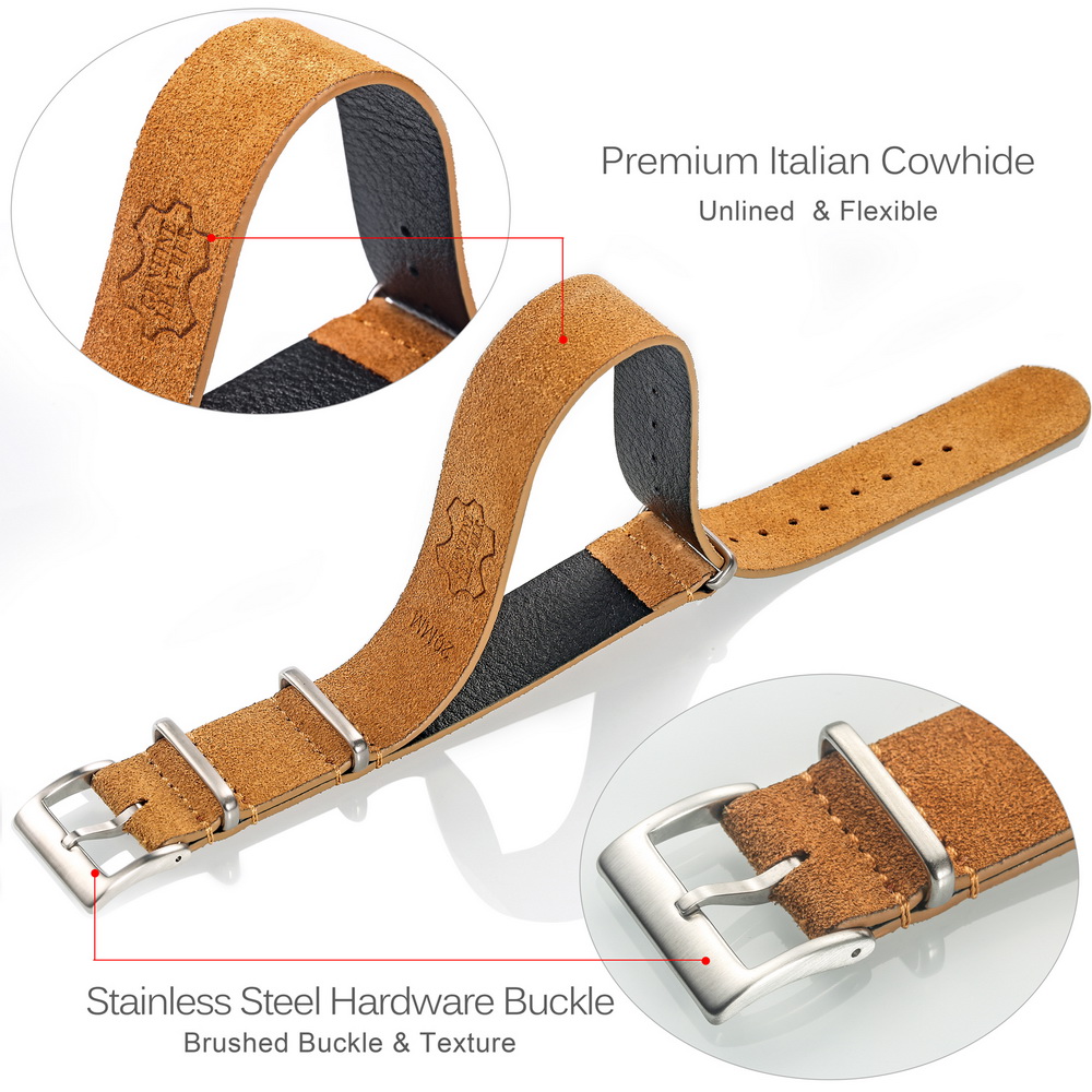 HEMSUT حزام جلد طبيعي (Suede)  - مراجعة Tropic Strap Vintage وسعره