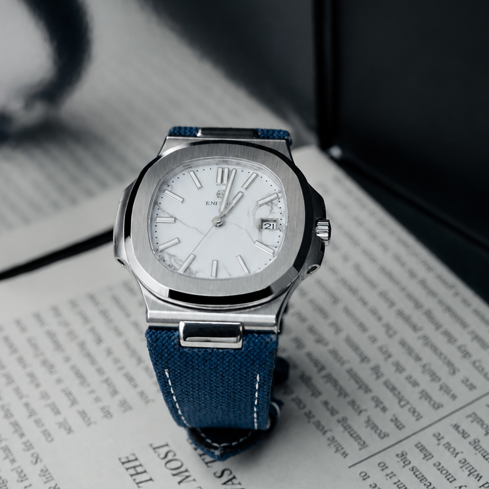 ساعة ENITON ميكانيكية بقطر 38  - مراجعة Canvas Strap Watch وسعره