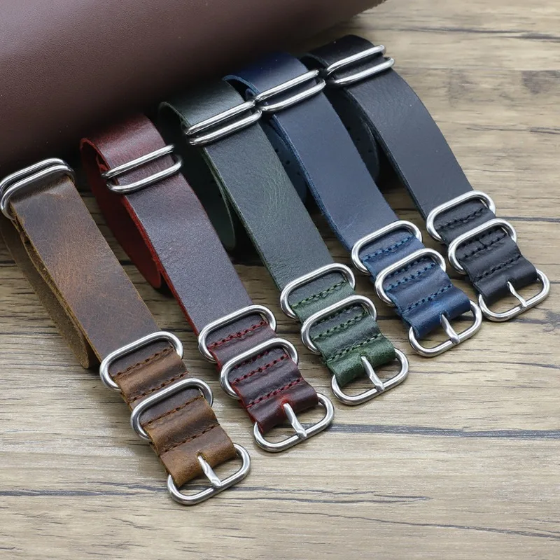 خمر جلد طبيعي أشرطة ساعات يد 1 - مراجعة Nato Strap Nylon وسعره
