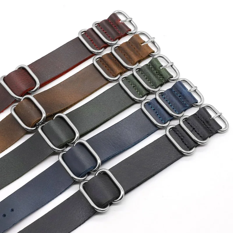 خمر جلد طبيعي أشرطة ساعات يد 1 - مراجعة Nato Strap Nylon وسعره