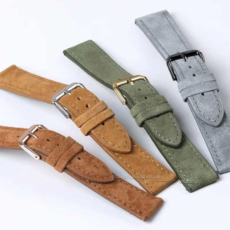 الجلد المدبوغ جلد طبيعي حزام ا - مراجعة Suede Strap Watch وسعره