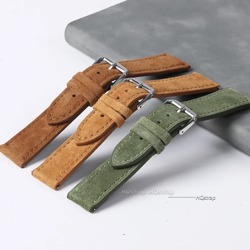 الجلد المدبوغ جلد طبيعي حزام ا - مراجعة Suede Strap Watch وسعره